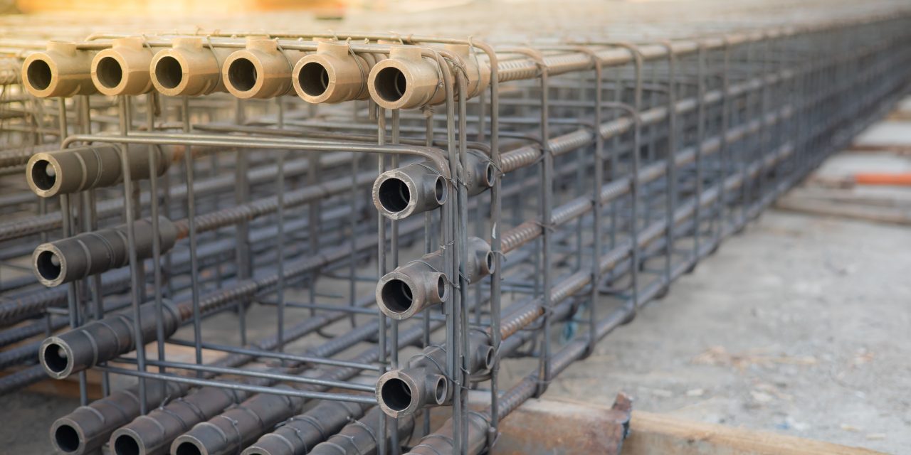Reinforcement Steel Rod and Deformed Bar with Rebar at Construction site.