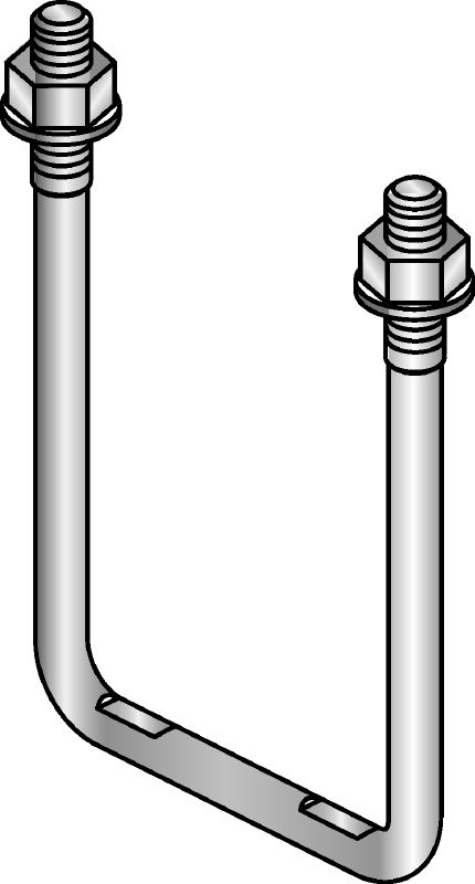 MIA-BO u-bolt hot-dip galvanised (HDG) u-bolt for fastening pipe shoes to MI girders