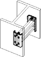 MQT-K Clamping bracket Galvanised beam clamp for connecting MQ strut channels within the flanges of steel beams