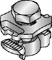 MQN-C HDG plus Hot-dip galvanised (HDG plus) channel connector for joining any elements with a butterfly opening