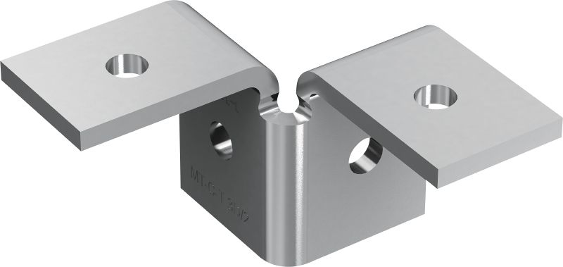 MT-C-T 3D/2 Wing fitting Double wing fitting for connecting three strut channels in a 3D structure